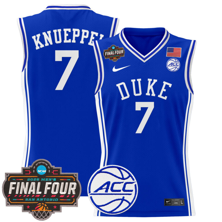 Men Duke Blue Devils #7 Knueppel blue 2025 Final Four Patch NCAA Jersey